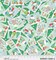 P & B Textiles Christmas Gnomes Postcard Toss on Green 100% Cotton Fabric Price per Yard